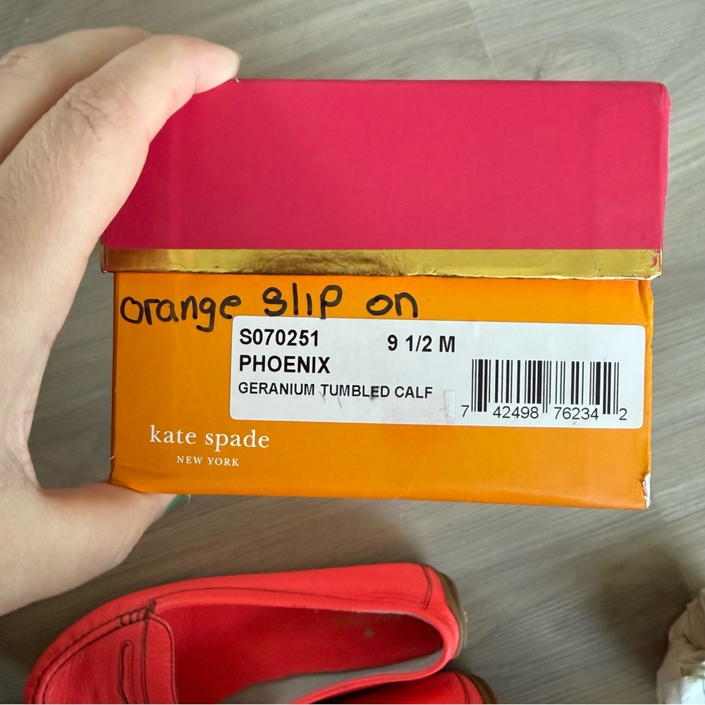 Kate Spade Vibrant Orange Leather Flats - Picture 6 of 6